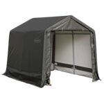 Cobertizo de Almacenamiento Scotts 70494 8x8x8 pies Verde Impermeable con Marco de Acero