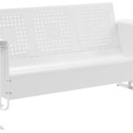 Sofá Deslizador Crosley Furniture Bates CO1023-WH Blanco Brillante para 3 Personas Acero Aleado