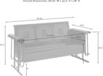Sofá Deslizador Crosley Furniture Bates CO1023-WH Blanco Brillante para 3 Personas Acero Aleado