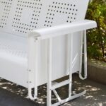 Sofá Deslizador Crosley Furniture Bates CO1023-WH Blanco Brillante para 3 Personas Acero Aleado