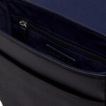 Bolso Cruzado Lacoste NH4423HC Bandolera Clásica con Solapa Lona Reciclada Efecto Piqué Solapa Negra