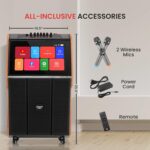 Bocina Bluetooth Pyle PMDJAND12.5 con Pantalla Táctil de 18.5 Pulgadas Micrófono Inalámbrico Ruedas y Woofer de 12 Pulga