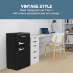 West Bend - Mini refrigerador con congelador para dormitorio, oficina, bar o dormitorio, refrigerador compacto retro con