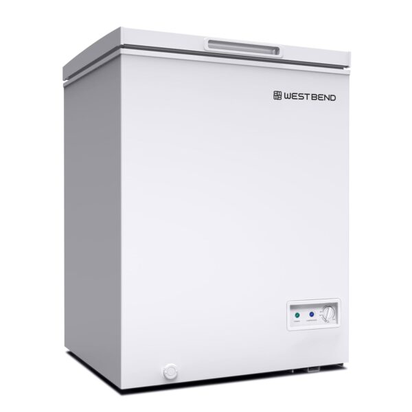 West Bend Congelador de pecho con control de temperatura ajustable, independiente con tapa abatible individual, desconge