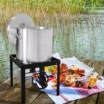 Kit para Hervir Mariscos Creole Feast SBK1001 con Colador Caldera de Aluminio 100 Cuartos Regulador de 10 PSI Plateado y