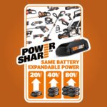Motosierra Inalámbrica WORX JawSaw WG320 20V con Poste de Extensión de 5 Pies Batería y Cargador Incluidos