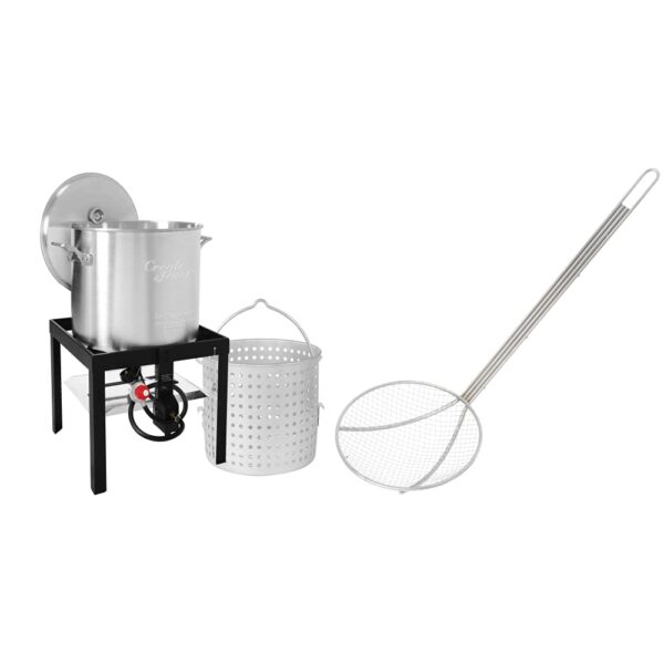 Kit de Hervir Mariscos Creole Feast SBK0801 Olla 80 Cuartos Canasta 60 Cuartos Quemador 100000 BTU con Espumadera King K