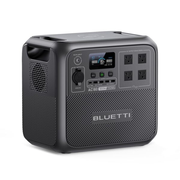 Estación de Energía Portátil BLUETTI AC180 Batería LiFePO4 1152Wh Salida 1800W Pico 2700W