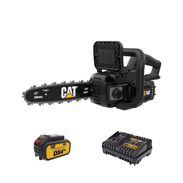 Motosierra Caterpillar DG230 18V 12 Pulgadas Inalámbrica sin Escobillas con Freno de Cadena de Inercia Batería y Cargado