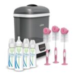 Kit Dr. Brown's Clean Steam esterilizador y secador de biberones y chupetes con biberones anticólicos Natural Flow 4 onz