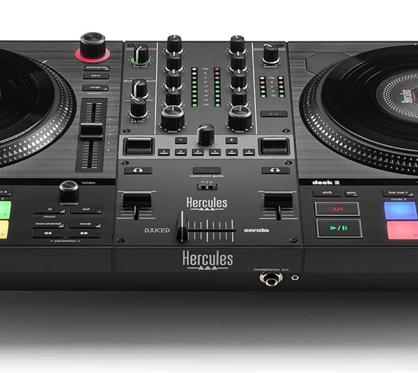 Hercules DJControl Inpulse T7, controlador de DJ motorizado de 2 plataformas con control STEMS integrado, Serato DJ y DJ