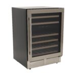 DUURA Elite Wine Cooler Designer Series Refrigerador de bebidas de doble zona, capacidad de 46 botellas con 6 estantes e