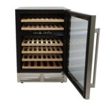 DUURA Elite Wine Cooler Designer Series Refrigerador de bebidas de doble zona, capacidad de 46 botellas con 6 estantes e