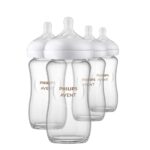 Calentador de biberones Philips AVENT SCF358/00 con biberones de vidrio natural paquete de 4 de 4 onzas y paquete de 4 d