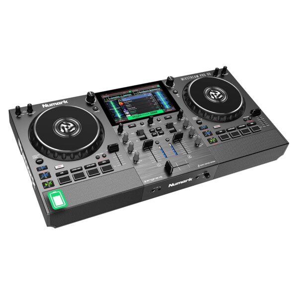 Controlador de DJ Numark Mixstream Pro Go Portátil con Batería Altavoces Integrados WiFi Pantalla Táctil 7 Pulgadas Colo