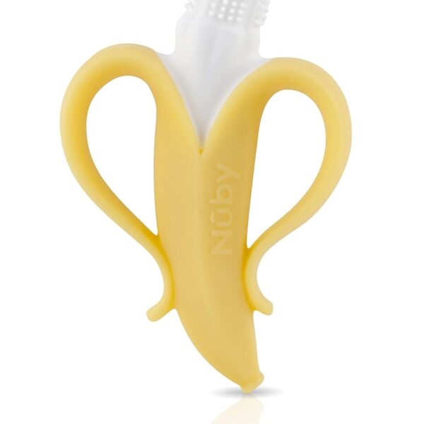 Mordedor de Masaje Nuby Nananubs Modelo 782 Forma Banana Silicona Amarillo Paquete 160 unidades