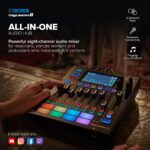 BOSS Gigcaster 8 | Mezclador de transmisión de audio de 8 canales con entrada directa de guitarra/bajo | 4 entradas comb