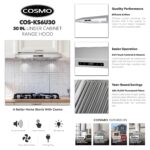Haven Coll 500 CFM - Campana extractora con conducto para debajo del gabinete, LED, de 30 pulgadas