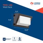 Luminaria LED de Pared para Exteriores Lithonia Lighting TWR1 LED ALO SWW2 13 pulgadas CCT Seleccionable 3000K 4000K 500