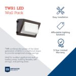 Luminaria LED de Pared para Exteriores Lithonia Lighting TWR1 LED ALO SWW2 13 pulgadas CCT Seleccionable 3000K 4000K 500