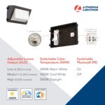 Luminaria LED de Pared para Exteriores Lithonia Lighting TWR1 LED ALO SWW2 13 pulgadas CCT Seleccionable 3000K 4000K 500