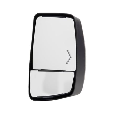 Conjunto de Cabezal y Espejo Velvac 2020XG Modelo 738 Lado Derecho Negro con Vidrio Plano y Convexo Remoto Calefactado