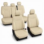 Fundas de Asiento FH Group CM5030SOLIDBEIGE-FULL-AVC para Hyundai Santa Fe 2019-2023 Neopreno Beige Juego Completo