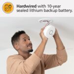 Kidde Detector de humo inteligente y aire interior, monitor de calidad, WiFi, dispositivo compatible con Alexa, cableado