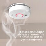 Kidde Detector de humo inteligente, WiFi, dispositivo compatible con Alexa, cableado con respaldo de batería, alertas de