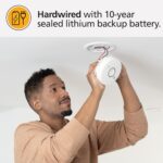 Kidde Detector de humo inteligente, WiFi, dispositivo compatible con Alexa, cableado con respaldo de batería, alertas de