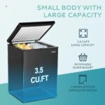 EUHOMY congelador de pecho de 3.5 pies cúbicos con cesta extraíble, pequeño congelador profundo ajustable con 7 termosta