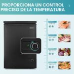 EUHOMY congelador de pecho de 3.5 pies cúbicos con cesta extraíble, pequeño congelador profundo ajustable con 7 termosta