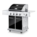 Parrilla de Gas Propano NutriChef NCGRIL2.5 Acero Inoxidable 52000 BTU 5 Quemadores Termómetro Integrado