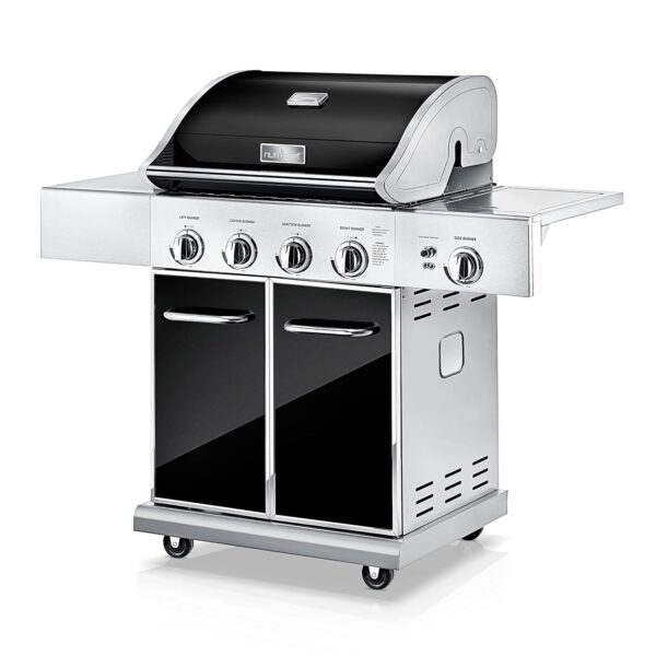 Parrilla de Gas Propano NutriChef NCGRIL2.5 Acero Inoxidable 52000 BTU 5 Quemadores Termómetro Integrado