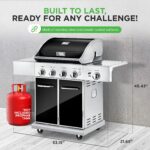 Parrilla de Gas Propano NutriChef NCGRIL2.5 Acero Inoxidable 52000 BTU 5 Quemadores Termómetro Integrado