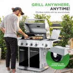 Parrilla de Gas Propano NutriChef NCGRIL2.5 Acero Inoxidable 52000 BTU 5 Quemadores Termómetro Integrado
