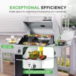 Parrilla de Gas Propano NutriChef NCGRIL2.5 Acero Inoxidable 52000 BTU 5 Quemadores Termómetro Integrado