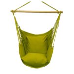 Silla Hamaca Calloway Mills Parakeet 11047HCSET Verde con Juego de 2 Almohadas 24x24 pulgadas Barra de Madera de Pino 44