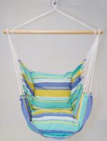 Silla Hamaca Calloway Mills 11044HCSEST Ocean Breeze con 2 Almohadas Barra de Madera de Pino 44 Pulgadas Límite de Peso