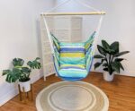 Silla Hamaca Calloway Mills 11044HCSEST Ocean Breeze con 2 Almohadas Barra de Madera de Pino 44 Pulgadas Límite de Peso