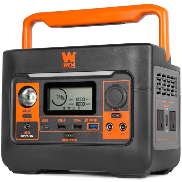 Estación de Energía WEN PP300i 300 Vatios 269 Wh Batería de Iones de Litio Naranja