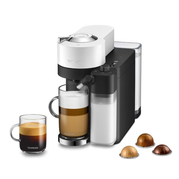 Nespresso Vertuo Lattissima - Cafetera de café y espresso de De'Longhi, blanco mate y brillante