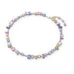 Collar Swarovski Colección Gema Cristales Multicolor Engaste Rodio