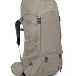 Mochila de Senderismo Osprey Renn 65L para Mujer Gris Pediment Beige Lino Suspensión AirSpeed Cubierta de Lluvia Integra