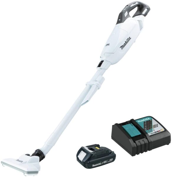 Makita XLC10R1W 18V LXT® - Kit de aspiradora de 4 velocidades, sin escobillas, compacto de iones de litio LXT®, con botó