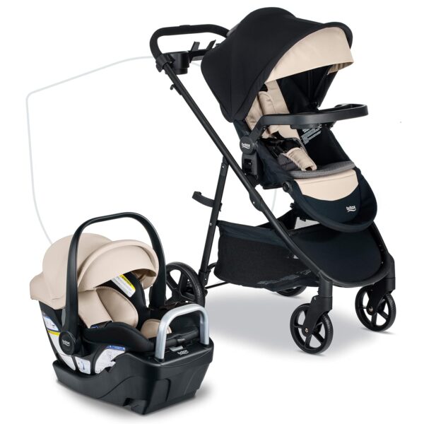 Britax Willow Brook S+ Sistema de viaje para bebé, asiento de automóvil para bebés y cochecito combinado con base Alpine