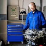 Olympia Tools Cofre de herramientas de 5 cajones, gabinete de almacenamiento de herramientas de metal rodante de 27 pulg