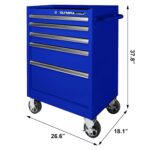 Olympia Tools Cofre de herramientas de 5 cajones, gabinete de almacenamiento de herramientas de metal rodante de 27 pulg