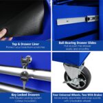 Olympia Tools Cofre de herramientas de 5 cajones, gabinete de almacenamiento de herramientas de metal rodante de 27 pulg