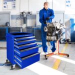 Olympia Tools Cofre de herramientas de 5 cajones, gabinete de almacenamiento de herramientas de metal rodante de 27 pulg